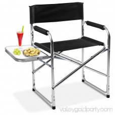 Costway Aluminum Folding Director's Chair with Side Table Camping Traveling